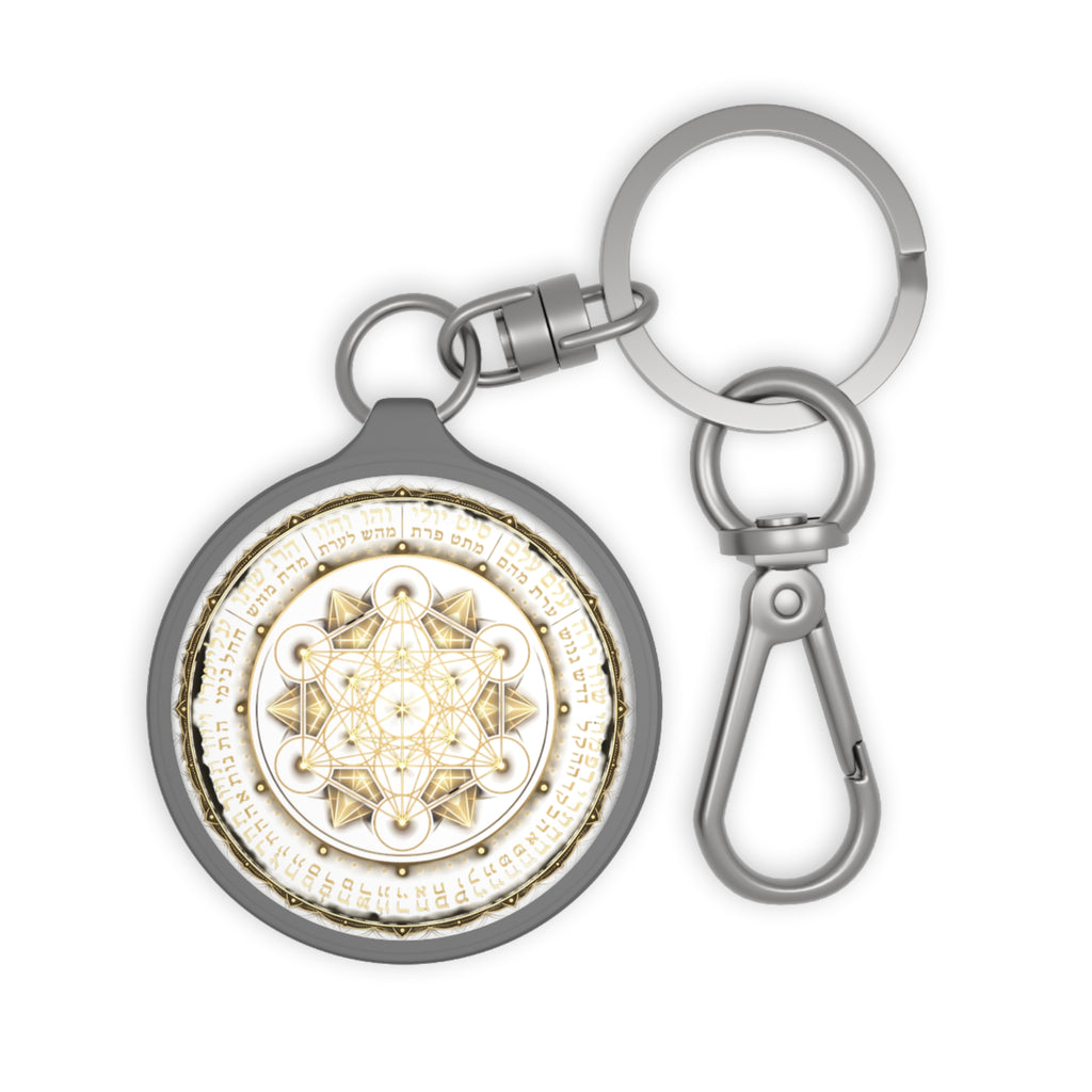 Sacred Geometry Keyring Tag — Golden Metatron’s Cube Keychain