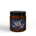 Sailboat Galaxy Soy Candle — Amber Jar Scented Candle with Black Lid (4 & 9 oz)