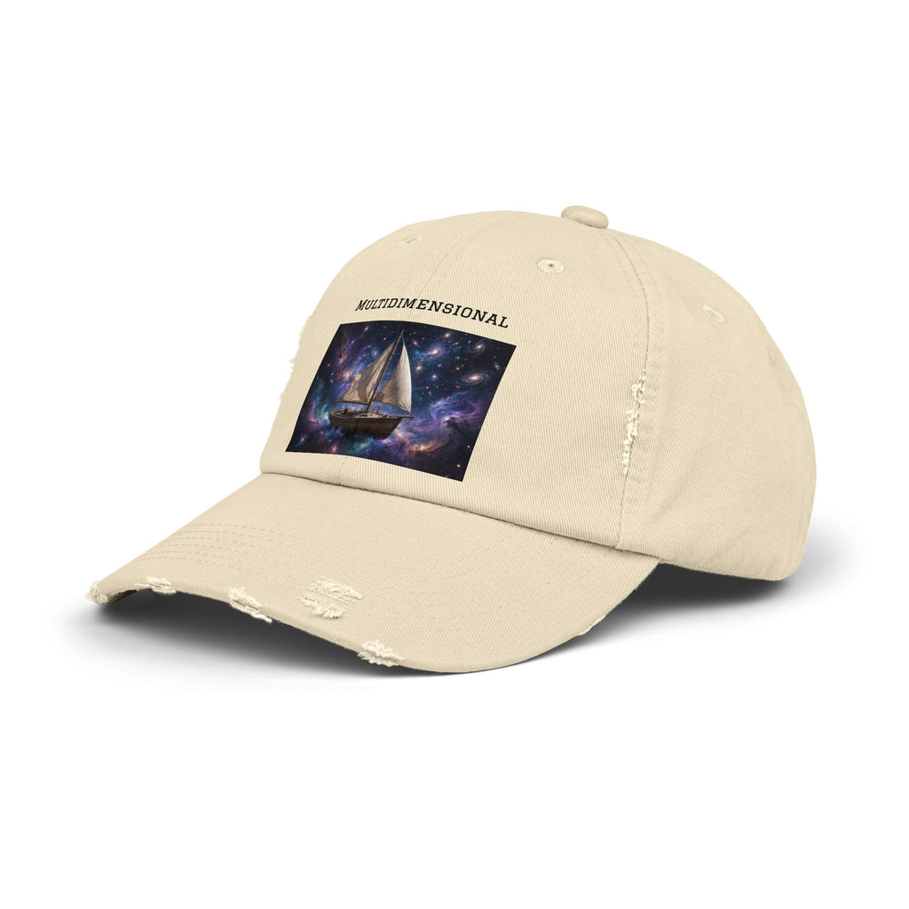 Multidimensional Sailboat Cap — Distressed Cosmic Sailing Dad Hat